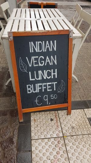 Vegan lunch buffet at Nirvana Cafe in Luxembourg City