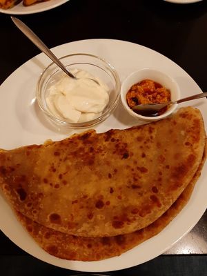 Parantha at Nirvana Cafe in Luxembourg City