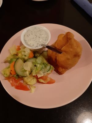 Samosa at Nirvana Cafe in Luxembourg City