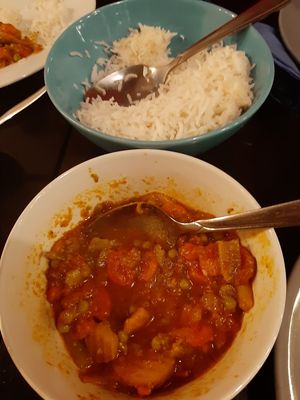 Veggie curry at Nirvana Cafe in Luxembourg City