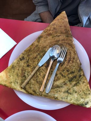 Palak potatoes tomato dosa at Mahek in Surrey