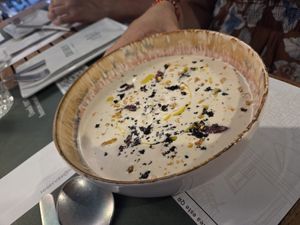Crema fria de coco at UVE - Restaurante Vegano - Vegetariano en Granada in Granada