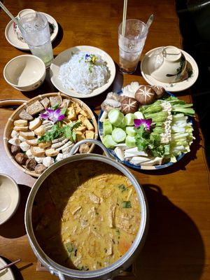 Fermented tofu hotpot — all vegan!  at Bồ Đề Vegetarian - Healthy Veggies Delights in Central Singapore