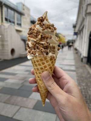 Vegan soft serve with nuts   at GoodShop in Vaxjo
