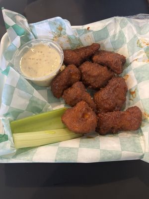 Hot not Honey Wings (and ranch)  at The Green Ape Gourmet Vegan in Chicago