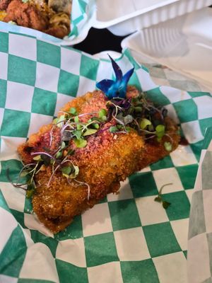 fried lasagna at The Green Ape Gourmet Vegan in Chicago