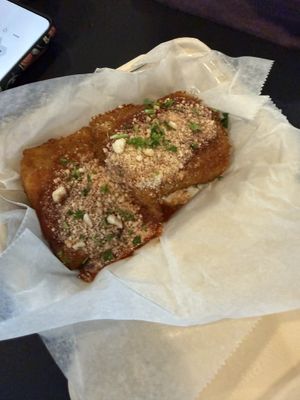 Fried lasagna (it’s vegan so pretty sure it’s a health food)  at The Green Ape Gourmet Vegan in Chicago