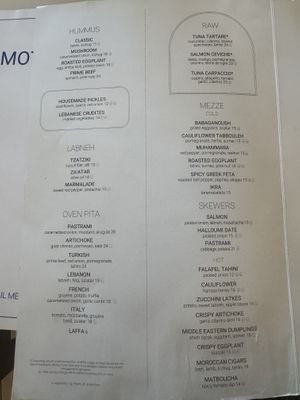 Menu  at Motek Boca Raton in Boca Raton