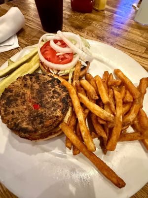 Veggie Burger with French Fries at Jo's Grille in Atlanta