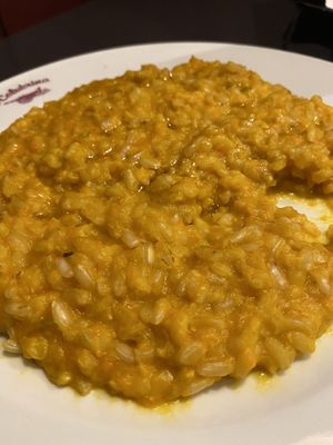 Risotto with creamed pumpkin  at La Colubrina in Milan