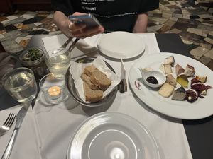 Vegan cheese board of 9 different cheeses   at La Colubrina in Milan