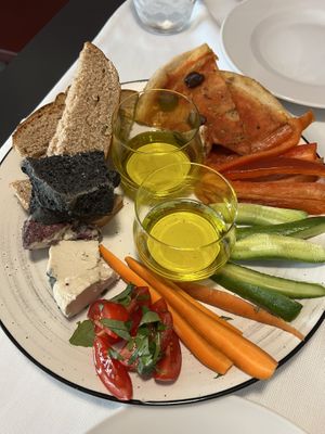 Olive oil tasting- the cheese was incredible!   at La Colubrina in Milan