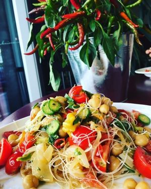 Spaghetti di riso con verdure  at La Colubrina in Milan