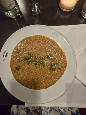 Ugly but tasty risotto at La Colubrina in Milan