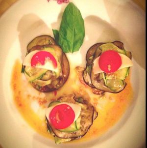 summer parmigiana veg at La Colubrina in Milan