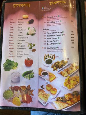 glossary & starters  at Little India Healthy Cuisine in Quezon City