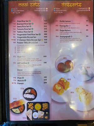 meal sets & desserts  at Little India Healthy Cuisine in Quezon City