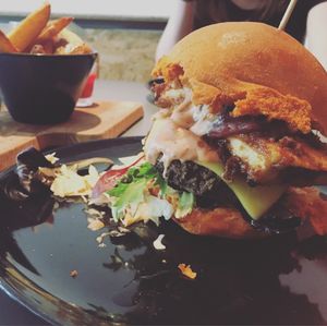 The burger! at HappyFood by YogaHub in Dublin