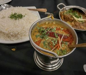 Vegan Dal Tadka with plain rice  at Taash - Indian Restaurant and Bar in St Catharines