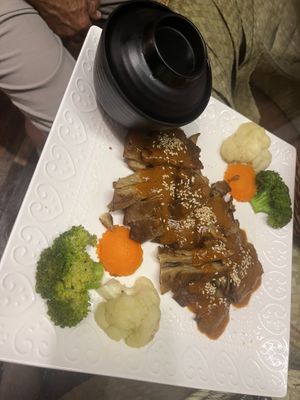 Fried duck in peanut sauce   at Reunion Cafe Luang Prabang in Luang Prabang
