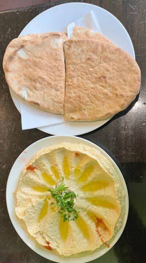 Hummus & Pitta. at Jaffa Restaurant in Preston