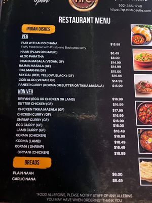 menu at Hurry For Curry in Louisville
