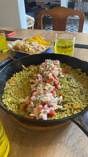 Arroz Norteño para compartir at Yuyito Cevichería Vegana in Lima