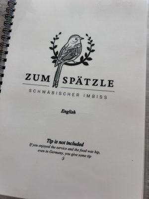 menu  at Zum Spätzle in Hamburg