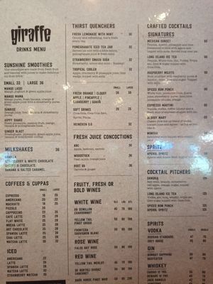 Drinks at DXB - Giraffe World Kitchen- T3 in Dubai