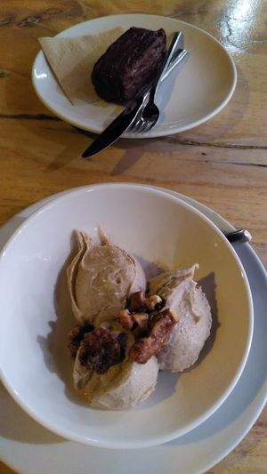 Vanilla ice cream (best ever in my life - not coconut based) & snickers at Wild Beets in Ibiza