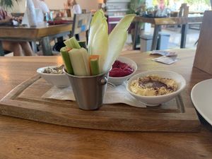 Humus platter  at Wild Beets in Ibiza