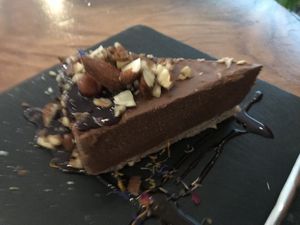 Chocolate cake  at Wild Beets in Ibiza