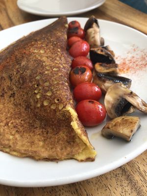 ‘N’omelet' with spinach and cashew cream filling   at Wild Beets in Ibiza