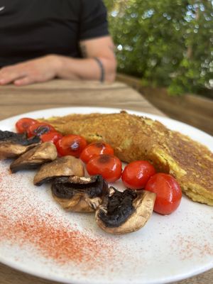Spinach Omelette vegan   at Wild Beets in Ibiza