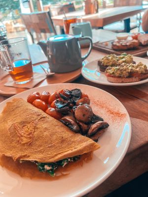 Spinach omelet  🍳   at Wild Beets in Ibiza