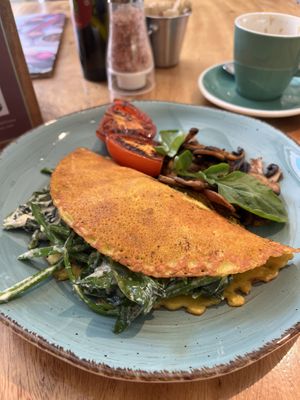 Spinach omelettee  at Wild Beets in Ibiza