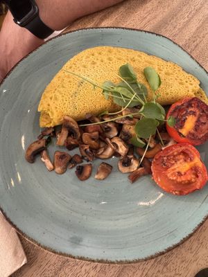 Tortilla vegana con espinacas   at Wild Beets in Ibiza
