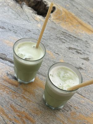 Coconut matcha  at Wild Beets in Ibiza