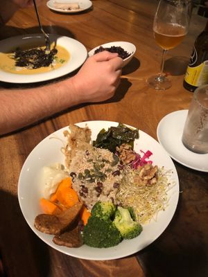 Macro bowl and curry above  at Wild Beets in Ibiza