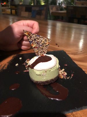 Matcha cake, delicious  at Wild Beets in Ibiza