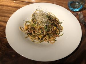 Pasta cruda de calabacín  at Wild Beets in Ibiza