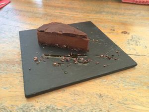 Double chocolate vegan cake at Wild Beets in Ibiza
