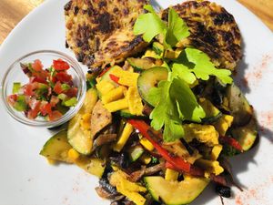 A plate full of good flavors  at Wild Beets in Ibiza