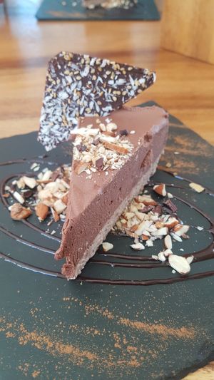 Chocolate cake at Wild Beets in Ibiza