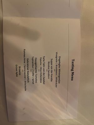 Menue  at Marktkuche in Zurich