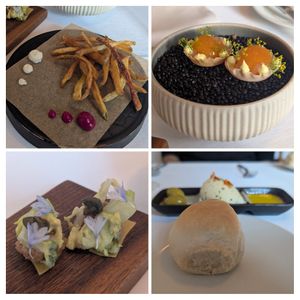 Tastes before the courses at Marktkuche in Zurich