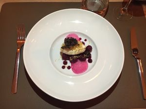 truffle ice cream with beetroot, WOW at Marktkuche in Zurich