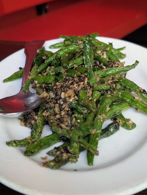 Wok fried green beans at Blue Willow Seattle  in Seattle