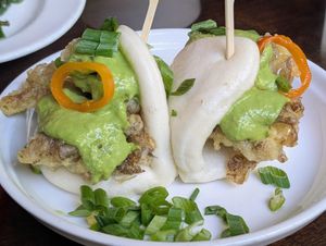 Mushroom tempura buns at Blue Willow Seattle  in Seattle