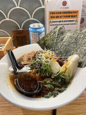 Black vegan tantan ramen  at Vatten Ramen LABO Plantage in Amsterdam